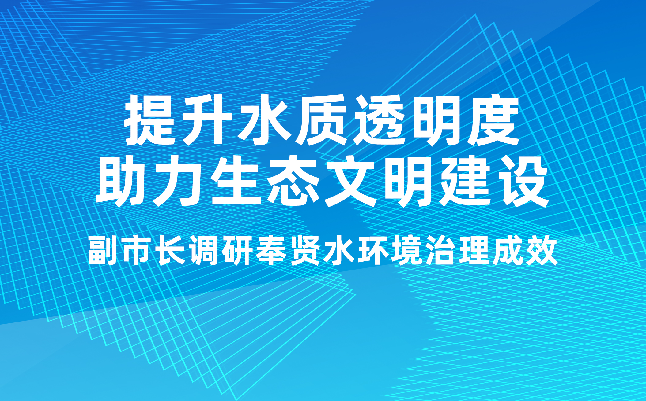 提升水质透明度，助力生态文明建设 ——副市长调研奉贤水环境治理成效